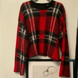 Cropped plaid sweater